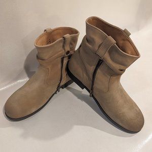 Birkenstock Women's Sarnia Taupe Leather Zipper Ankle Slouch Booties Size EU 41